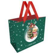 Пакет подарочный 32*26*12см MESHU «Christmas bear», выборочный лак,  матовая ламинация