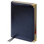 Ежедневник датированный 2026г., А4-(В5), 184л., Delucci, Гладкая кожа, зол. срез, черный