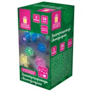 Электрогирлянда-нить комнатная «Звезды», 2 м, 20 LED, мультицветная, батарейки, ЗОЛОТАЯ СКАЗКА, 592477