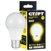 Лампа светодиодная Старт LED, серия «WS» 7W30, тип А «груша», E27, 2700К, теплый свет, 25000ч