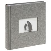 Фотоальбом 200 фото 10*15см, ArtSpace «Gray», бумажные страницы, ткань с окном
