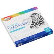 Пластилин Гамма «Классический», 10 белых+2 черных брус., 240г, со стеком, картон. упаковка
