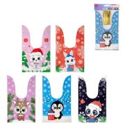 Пакетик подарочный НАБОР 35 штук, новогодний, 13,8х23 см, с зажимами, полиэтилен, ЗОЛОТАЯ СКАЗКА, 592423