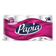 Бумага туалетная быт., спайка 8 шт., 3-слойная (8х16,5 м), PAPIA, ш/к 00051, 5080721