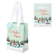 Пакет подарочный (1 штука) новогодний 11х6х15 см «Simple magic», ламинация, ЗОЛОТАЯ СКАЗКА, 592450