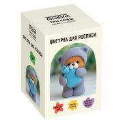 Набор для росписи фигурки из гипса ТРИ СОВЫ «Мишутка», высота фигурки 7,8см, с красками и кистью, картонная коробка