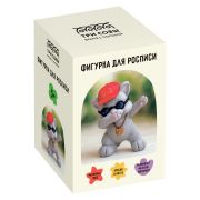 Набор для росписи фигурки из гипса ТРИ СОВЫ «Модный котик», высота фигурки 8,7см, с красками и кистью, картонная коробка