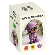 Набор для росписи фигурки из гипса ТРИ СОВЫ «Совушка», высота фигурки 9см, с красками и кистью, картонная коробка