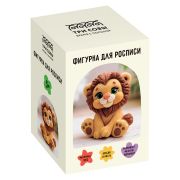 Набор для росписи фигурки из гипса ТРИ СОВЫ «Львенок», высота фигурки 7,8см, с красками и кистью, картонная коробка