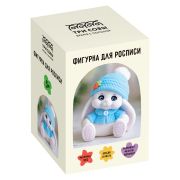 Набор для росписи фигурки из гипса ТРИ СОВЫ «Зайка», высота фигурки 8,7см, с красками и кистью, картонная коробка