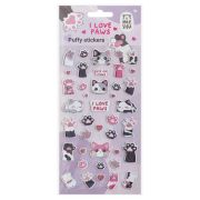 Наклейки объемные MESHU «Love Paws», 10*23см, с блестками, инд. уп., европодвес