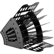 Лоток для бумаг 7-ми секционный, 6 отделений, черный, ЛТ41