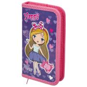 Пенал ПИФАГОР, 1 отделение, ламинированный картон, 19х11 см, «Fancy girl», 271003