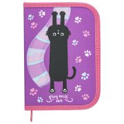 Пенал ПИФАГОР, 1 отделение, полиэстер, 19х13 см, «Black cat», 271010