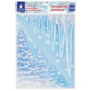 Украшение для окон и стекла ЗОЛОТАЯ СКАЗКА «Морозные узоры 3», 30х38 см, ПВХ, 591225