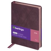 Ежедневник датированный 2026г., А5, 184л., кожзам, Berlingo «Velvet», цветной срез, бордовый