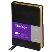Ежедневник датированный 2026г., А6, 184л., кожзам, Berlingo «xGold», зол. срез, черный