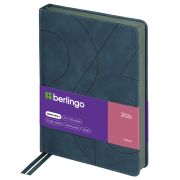 Ежедневник датированный 2026г., А5, 184л., кожзам, Berlingo «Velvet», цветной срез, зеленый