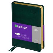 Ежедневник датированный 2026г., А6, 184л., кожзам, Berlingo «xGold», зол. срез, зеленый