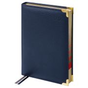 Ежедневник датированный 2026г., А5, 184л., Delucci, Фактурная кожа, зол. срез, черный