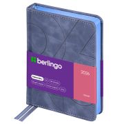 Ежедневник датированный 2026г., А6, 184л., кожзам, Berlingo «Velvet», цветной срез, серый