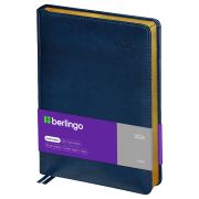 Ежедневник датированный 2026г., А4-(В5), 184л., кожзам, Berlingo «xGold», зол. срез, синий