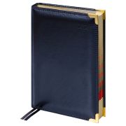 Ежедневник датированный 2026г., А5, 184л., Delucci, Гладкая кожа, зол. срез, черный