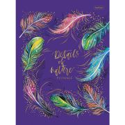 Блокнот А5 167х216 мм, 80 л., твердый, клетка, блок 5 цветов, 3D-фольга, HATBER, «Природа», 80ББ5лофВ1