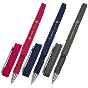 Ручка шариковая с грипом BRAUBERG «VIVID», СИНЯЯ, SOFT TOUCH покрытие, узел 0,7 мм, линия письма 0,35 мм, 144396