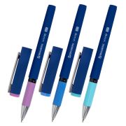 Ручка шариковая с грипом BRAUBERG «VIVID PASTEL», СИНЯЯ, SOFT TOUCH покрытие, узел 0,7 мм, линия письма 0,35 мм, 144399