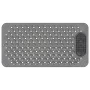 Коврик для ванны противоскользящий с теркой для ступней 68х36 см, серый, ПВХ, присоски, PRIMILA (ПРИМИЛА), 700389