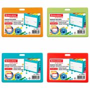 Бейдж горизонтальный (54х90 мм) АССОРТИ, голубой, красный, салатовый, оранжевый, BRAUBERG ULTRA COLOR, 238822