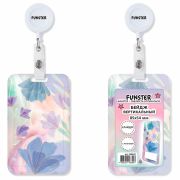 Бейдж вертикальный с 3D-печатью «Pastel grade» (85х54 мм), с рулеткой, СЛАЙДЕР, FUNSTER (ФАНСТЕР), 238842