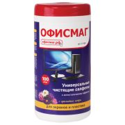 Салфетки для экранов всех типов и пластика ОФИСМАГ с ароматом «АСТРА», туба 100 шт., влажные, 511691