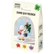 Панно для росписи из гипса ТРИ СОВЫ «Мишка со звездой», с красками и кистью, картонная коробка