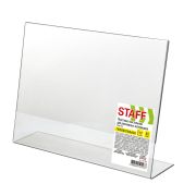Подставка настольная для рекламных материалов МАЛОГО ФОРМАТА (210х150 мм), А5, односторонняя, горизонтальная, STAFF, 291394