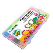 Набор резинок для плетения украшений 1 500 шт., 24 цвета, бокс, бусины, BAMBOX (БАМБОКС), 665977