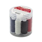 Набор швейный «Помощница», нитки 7 шт., 5 цветов, 35 ЛЛ / 100 ЛЛ, 200 м, иглы, инструменты, DEVELIA (Девелиа), 609630