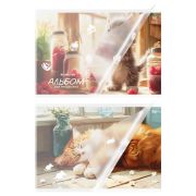 Альбом для рисования 40л., А4, на скрепке BG «Усы, лапы и хвост», пластиковая обложка