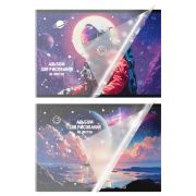 Альбом для рисования 40л., А4, на скрепке BG «Космические истории», пластиковая обложка