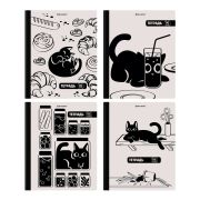 Тетрадь А5 96 л. BRAUBERG, на сшивке с корешком, клетка, обложка картон, «Кот-Непоседа», 405292