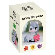 Набор для росписи фигурки из гипса ТРИ СОВЫ «Лошадка с цветами», высота фигурки 7 см, с красками и кистью, картонная коробка