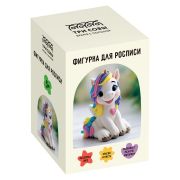 Набор для росписи фигурки из гипса ТРИ СОВЫ «Единорог», высота фигурки 9 см, с красками и кистью, картонная коробка