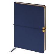 Ежедневник недатированный, А5, 136л., кожзам, Berlingo «Casual Gold», с резинкой, синий, золотой срез