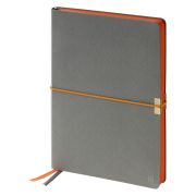 Ежедневник недатированный, А5, 136л., кожзам, Berlingo «Casual», с резинкой, светло-серый, оранжевый срез