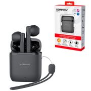 Наушники беспроводные TWS вкладыши с микрофоном, SONNEN EP-BH10B, Bluetooth 5.3, черные, 514122