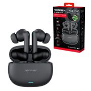 Наушники беспроводные TWS внутриканальные, гибридное шумоподавление ANC + ENC, SONNEN PREMIUM EP-BH33B, Bluetooth 5.3, черные, 514123