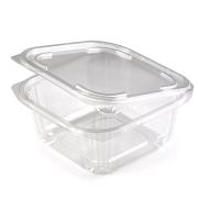 Одноразовый контейнер квадратный 500 мл, С КРЫШКОЙ ЮП-РКСП, КОМПЛЕКТ 400 шт., прозрачный ПЭТ, ЮПЛАСТ, ЮУПМ6132