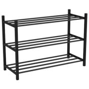 Полка для обуви BRABIX «SMART SR-007», 710х285х498 мм, ЛОФТ, 3 полки, металл, чёрная, 701980