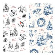 Упаковочная бумага глянц. 70*100см, MESHU «Christmas Eve», 80г/м2, ассорти 2 дизайна
